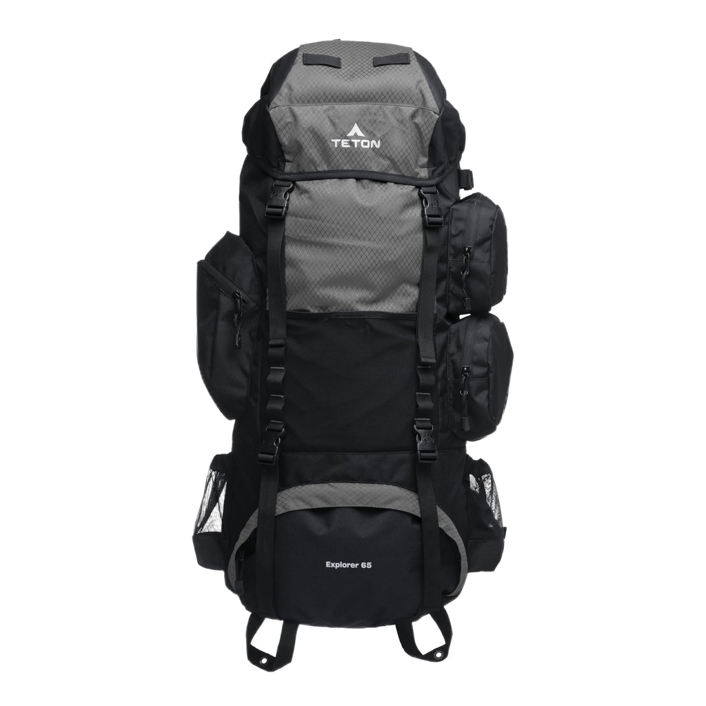 Teton 85L Explorer Internal Frame Backpack for Hiking, Camping, Backpacking, Rain Cover Included, Black