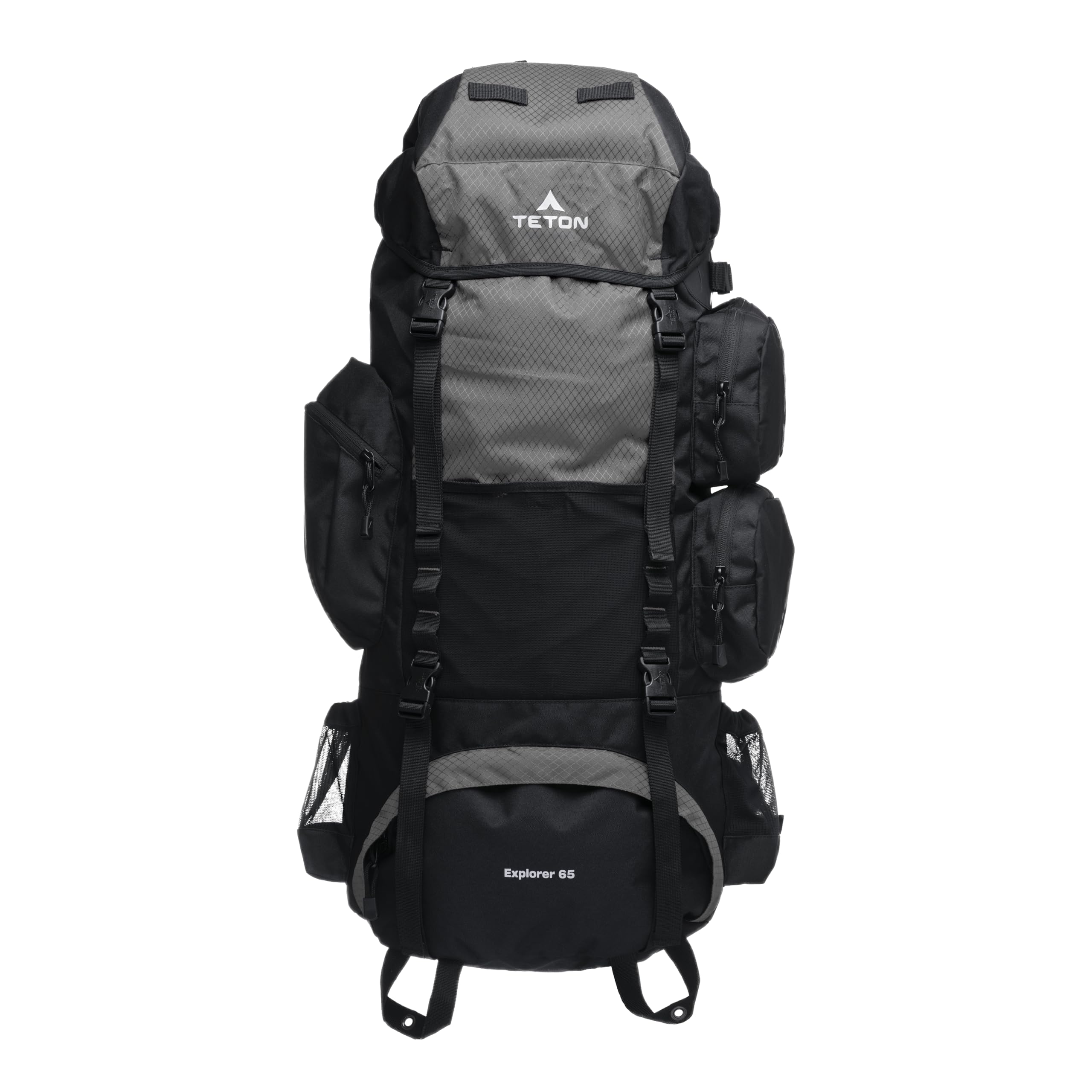 Teton 85L Explorer Internal Frame Backpack for Hiking, Camping, Backpacking, Rain Cover Included, Black