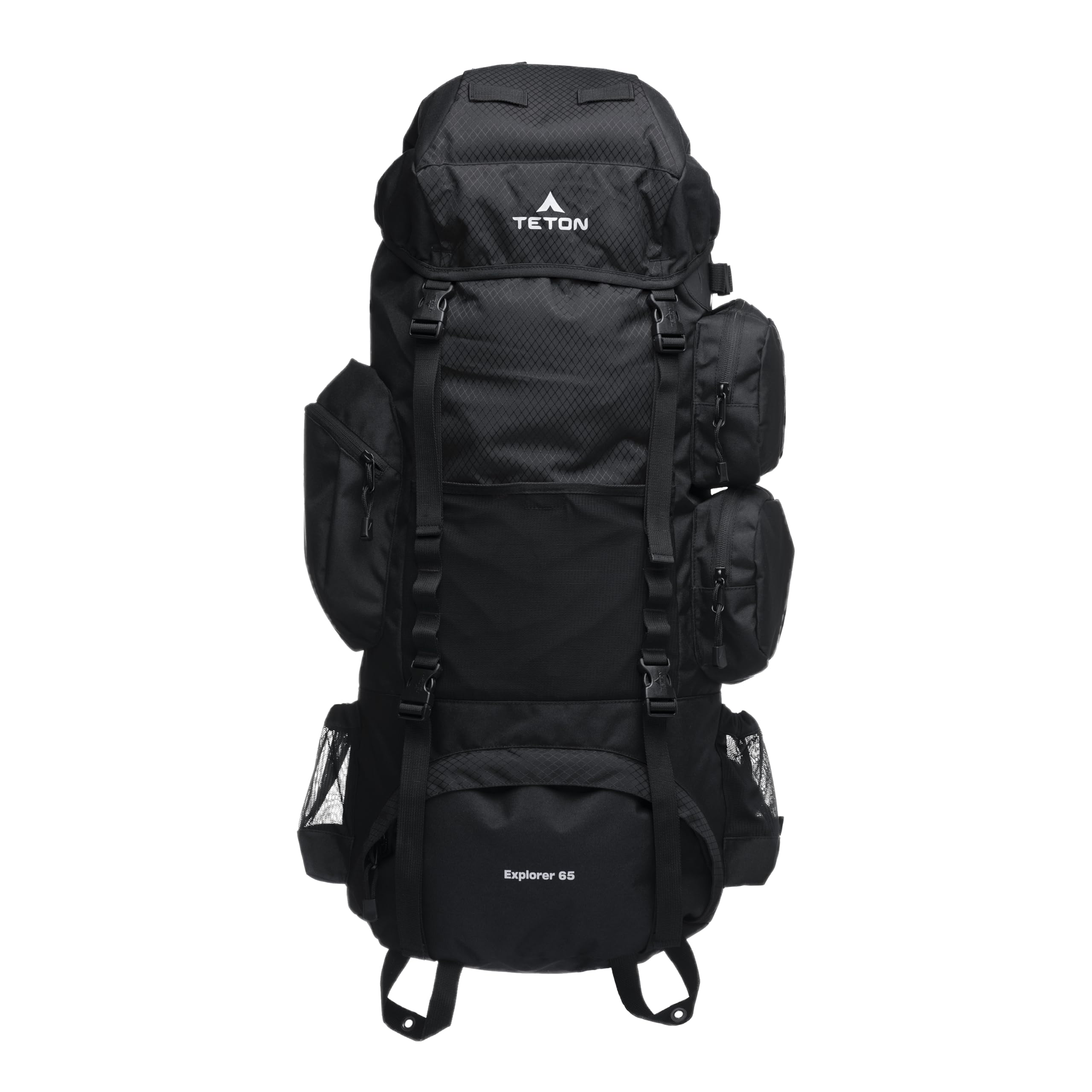 Teton 85L Explorer Internal Frame Backpack for Hiking, Camping, Backpacking, Rain Cover Included, Black