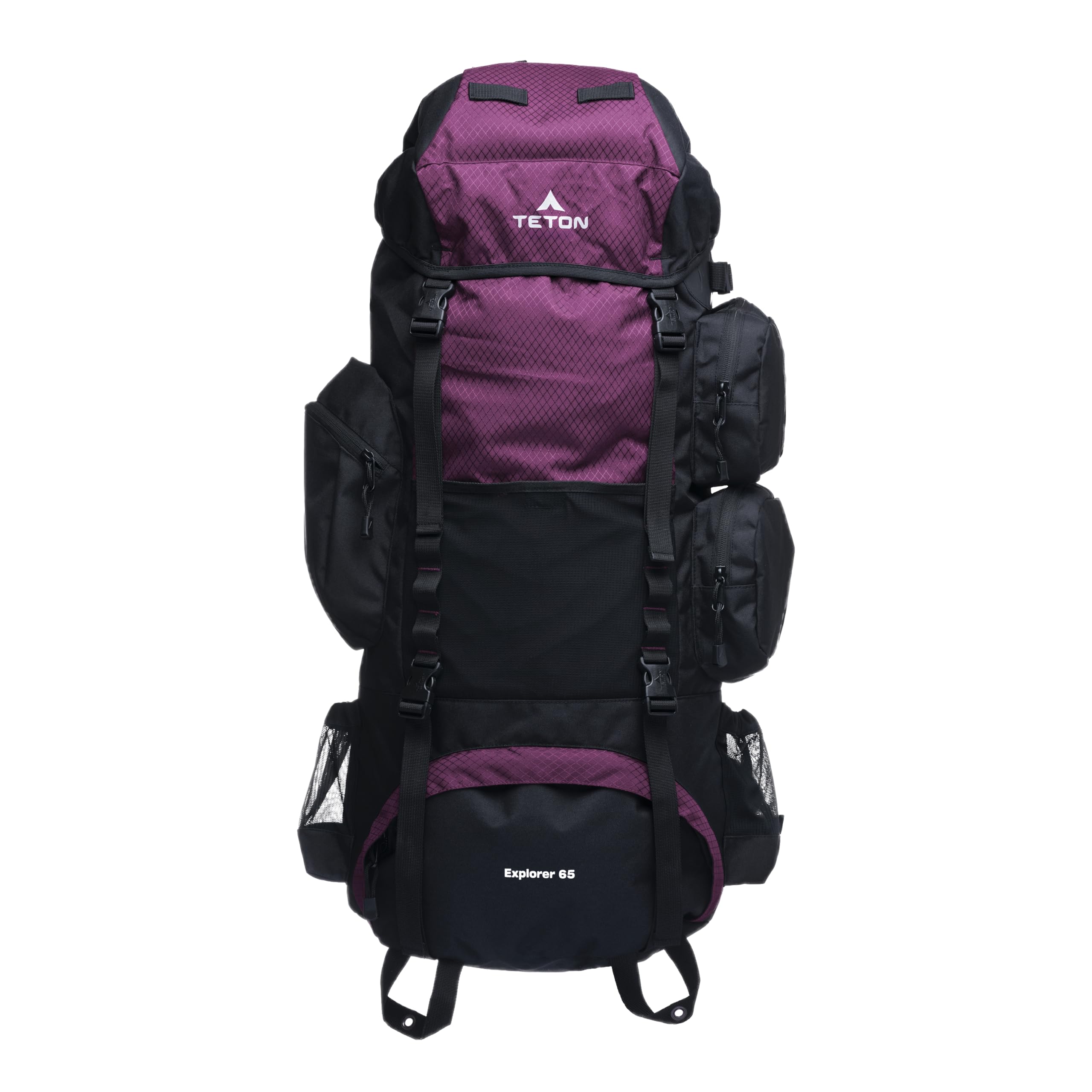 Teton 85L Explorer Internal Frame Backpack for Hiking, Camping, Backpacking, Rain Cover Included, Black