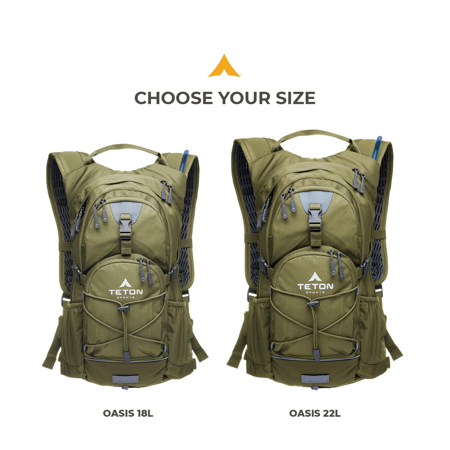 Teton Oasis/Trailrunner Hydration Backpack – Lightweight Water Pack with 2L/3L Bladder for Hiking, Running, Cycling, Biking 18L/22L Sizes – Sewn-in Rain Cover – Fits Men and Women