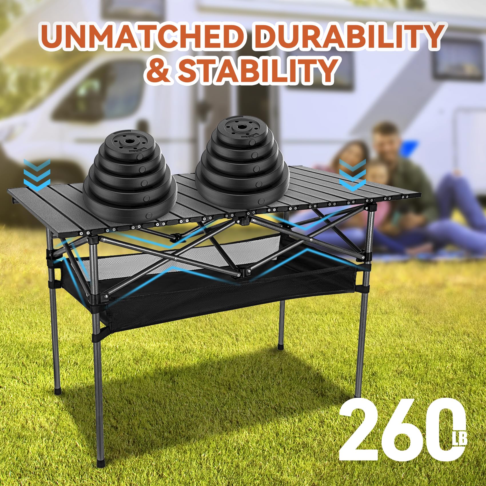 Opliy Folding Camping Table,Portable Table for 1-2 Persons -Collapsible Table Lightweight with Carry Bag for Camping, Hiking, Picnics, BBQs, Beach Trips & Tailgating(16.5 inch).