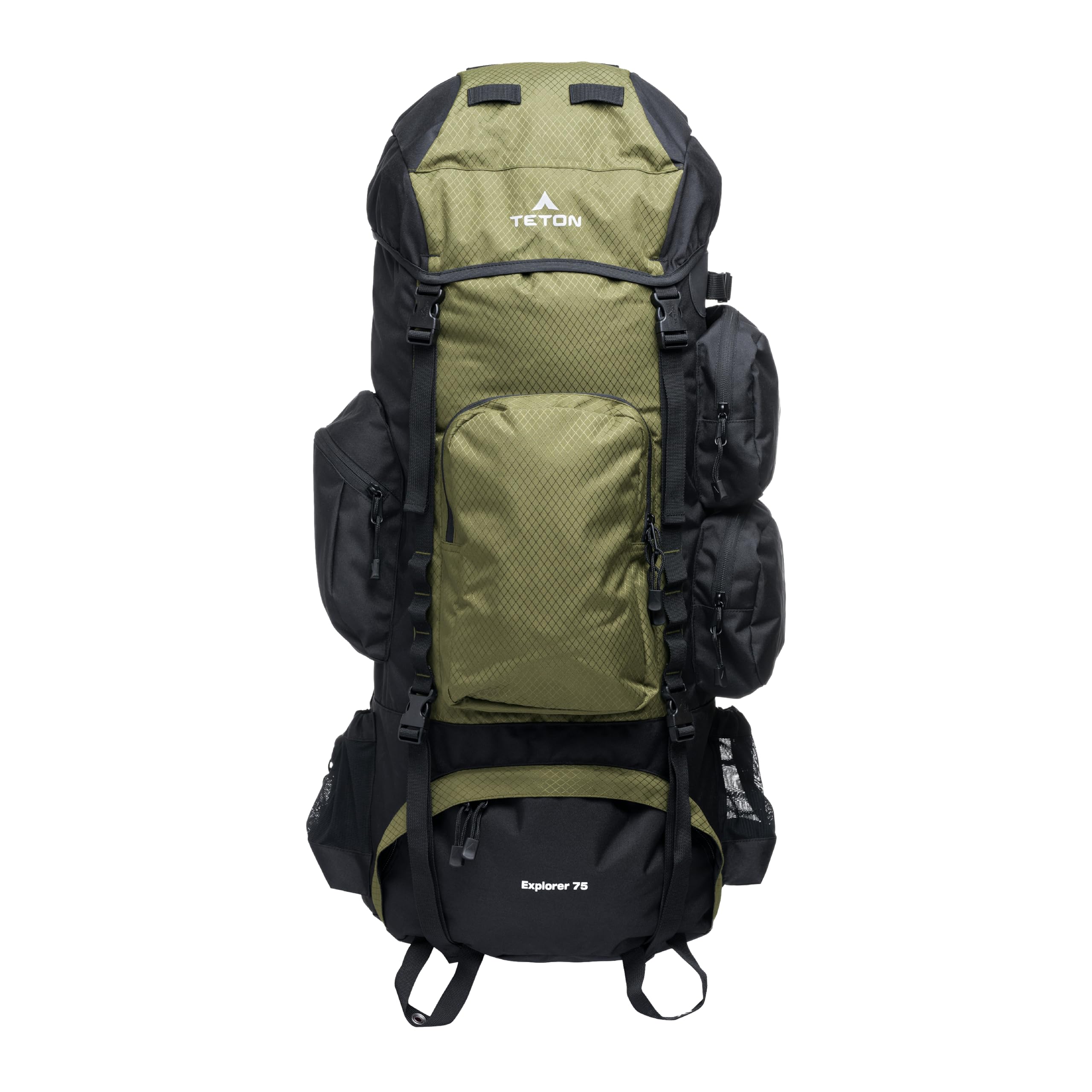Teton 85L Explorer Internal Frame Backpack for Hiking, Camping, Backpacking, Rain Cover Included, Black