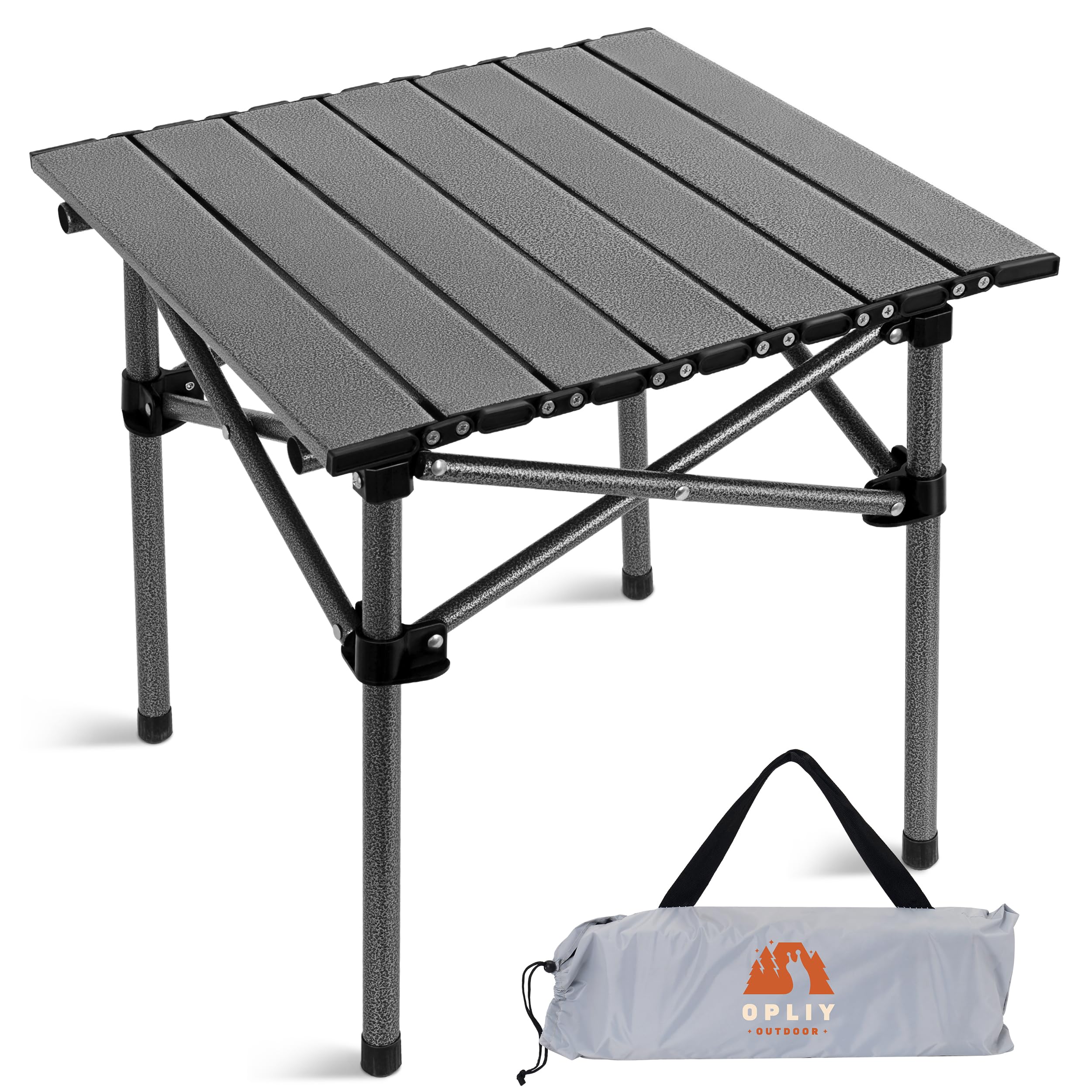 Opliy Folding Camping Table,Portable Table for 1-2 Persons -Collapsible Table Lightweight with Carry Bag for Camping, Hiking, Picnics, BBQs, Beach Trips & Tailgating(16.5 inch).
