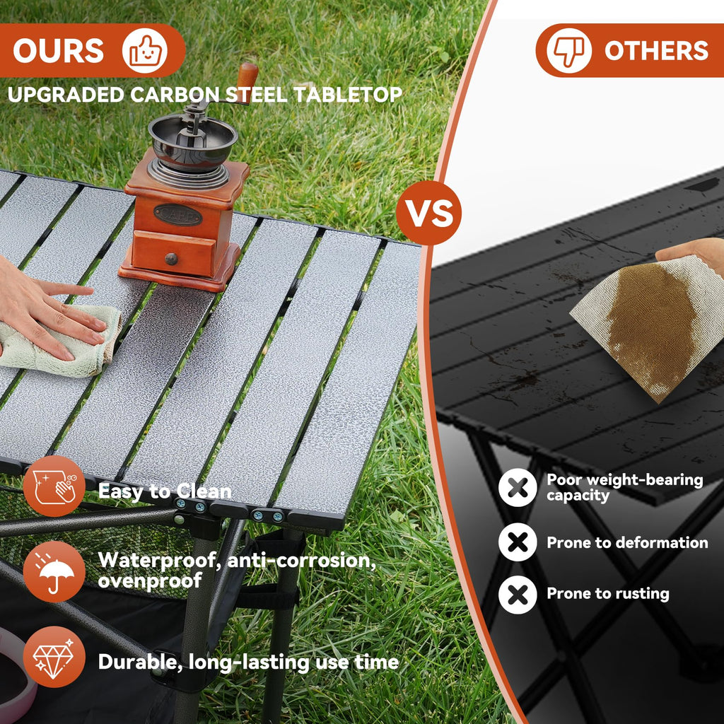 Opliy Folding Camping Table,Portable Table for 1-2 Persons -Collapsible Table Lightweight with Carry Bag for Camping, Hiking, Picnics, BBQs, Beach Trips & Tailgating(16.5 inch).