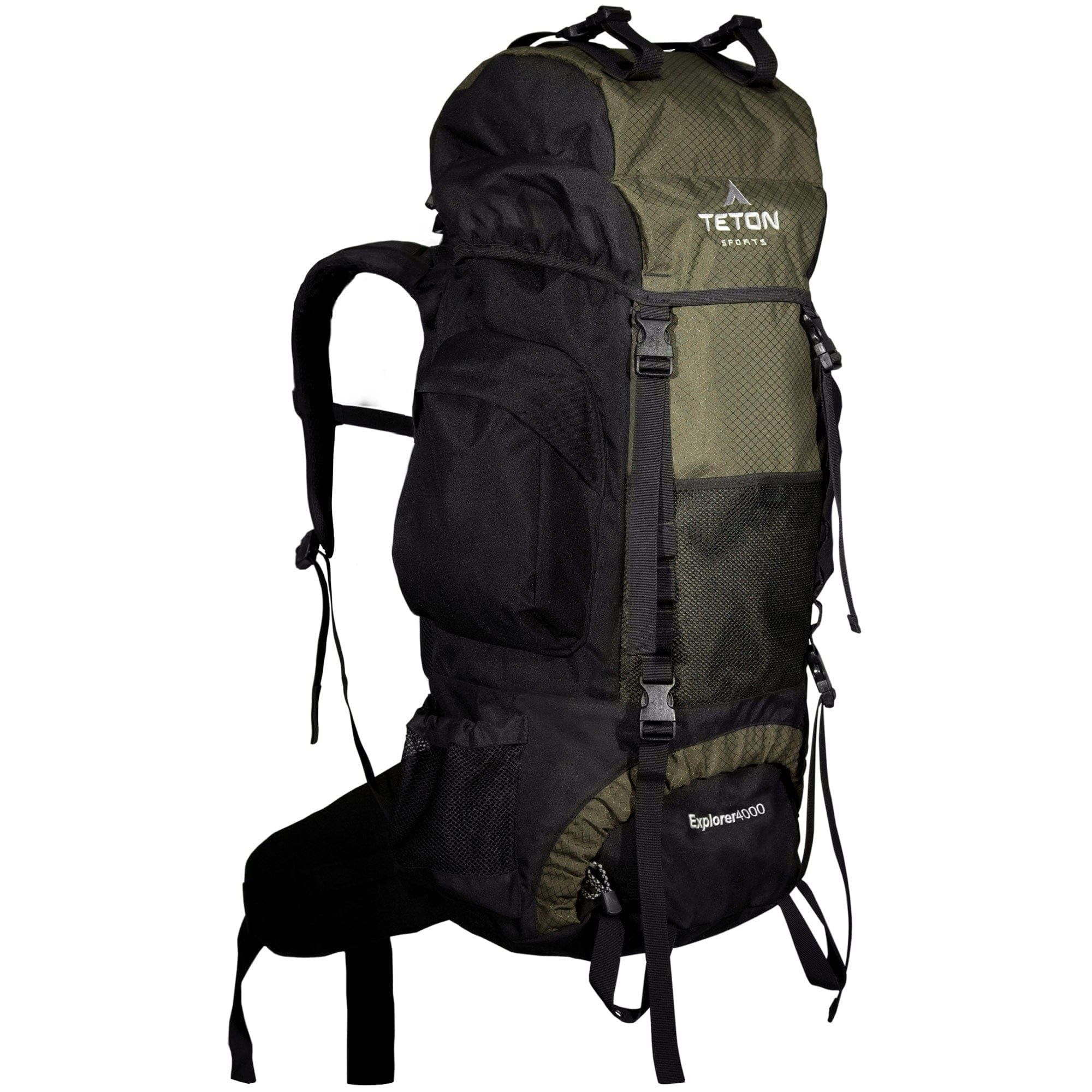 Teton 85L Explorer Internal Frame Backpack for Hiking, Camping, Backpacking, Rain Cover Included, Black