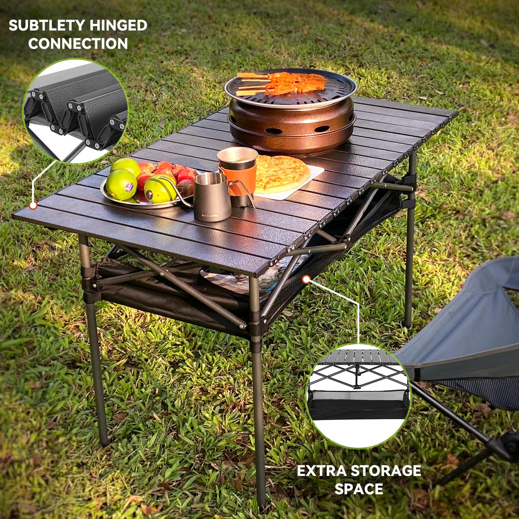Opliy Folding Camping Table,Portable Table for 1-2 Persons -Collapsible Table Lightweight with Carry Bag for Camping, Hiking, Picnics, BBQs, Beach Trips & Tailgating(16.5 inch).