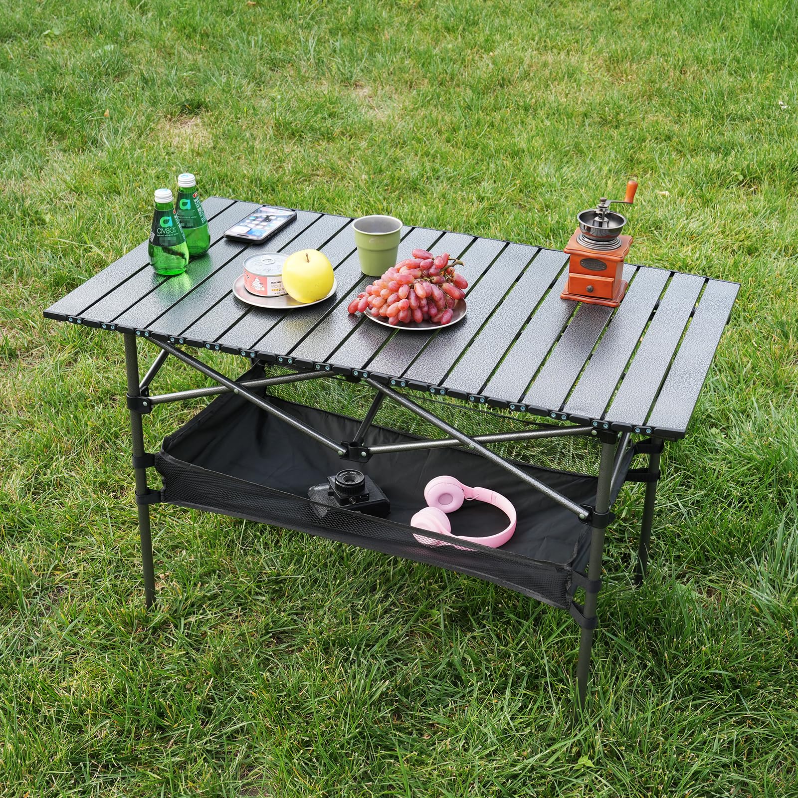 Opliy Folding Camping Table,Portable Table for 1-2 Persons -Collapsible Table Lightweight with Carry Bag for Camping, Hiking, Picnics, BBQs, Beach Trips & Tailgating(16.5 inch).