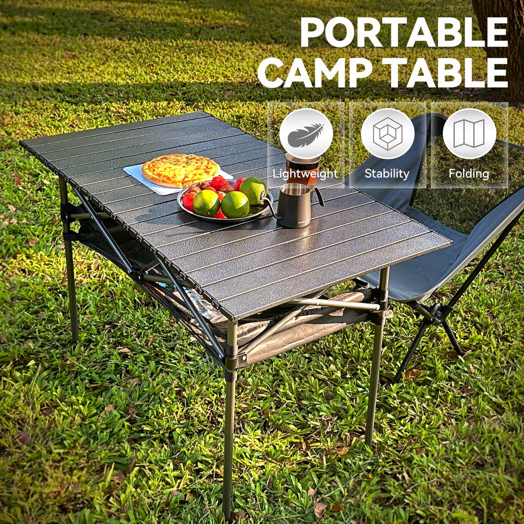 Opliy Folding Camping Table,Portable Table for 1-2 Persons -Collapsible Table Lightweight with Carry Bag for Camping, Hiking, Picnics, BBQs, Beach Trips & Tailgating(16.5 inch).